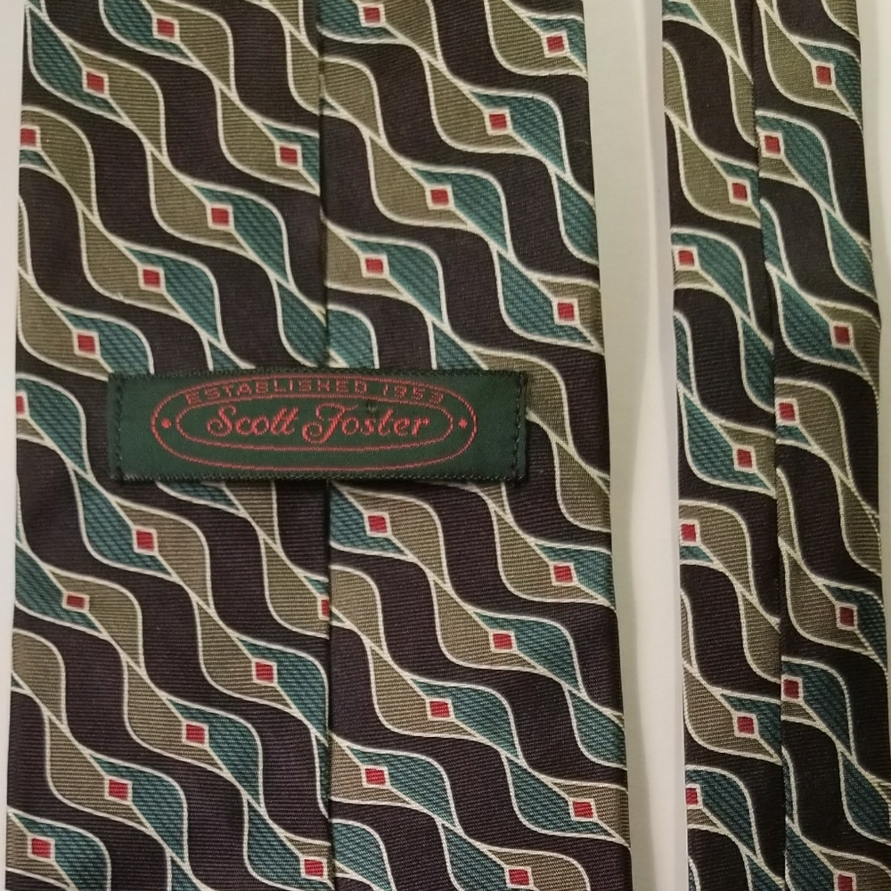 Scott foster silk print necktie - Picture 4 of 5